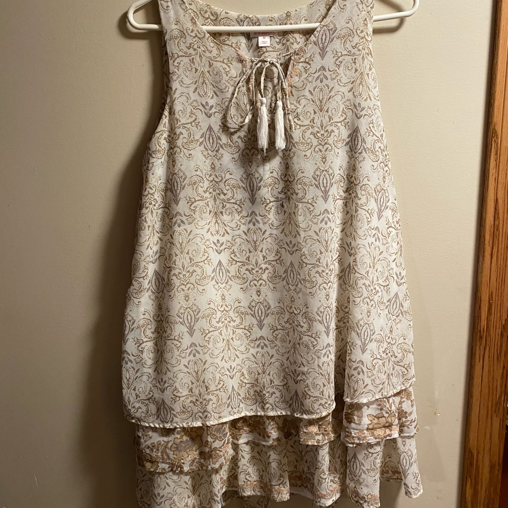 xhilaration brown and cream colored girls dress